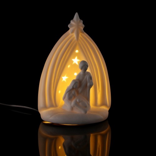 Композиция "Рождество", с LED, 10*8*14 см, керамика